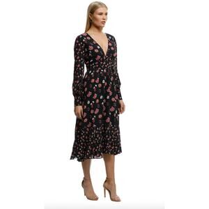 La Maison Talulah Pink Floral Long Sleeve Maxi Dress Medium Feminine